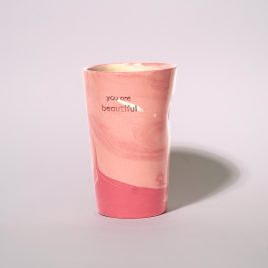 Papercup L / pink wanilla/ you are beautiful / 290ml